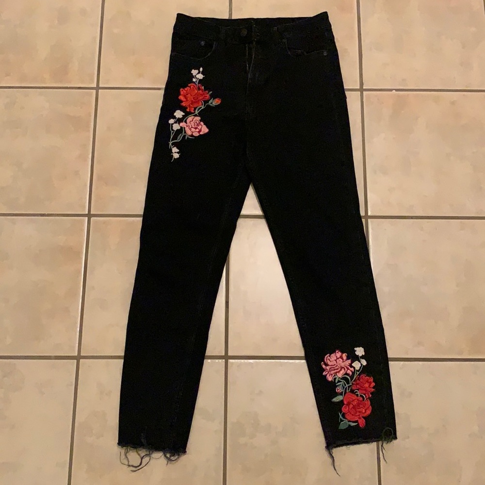 Black denim jeans